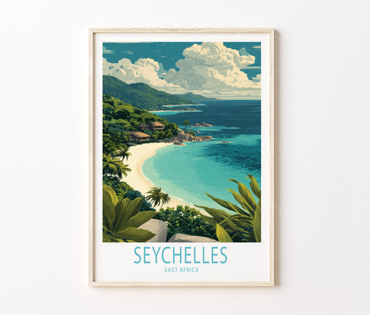 East Africa Coast Travel Poster – Tropical Lagoon Wall Art Print