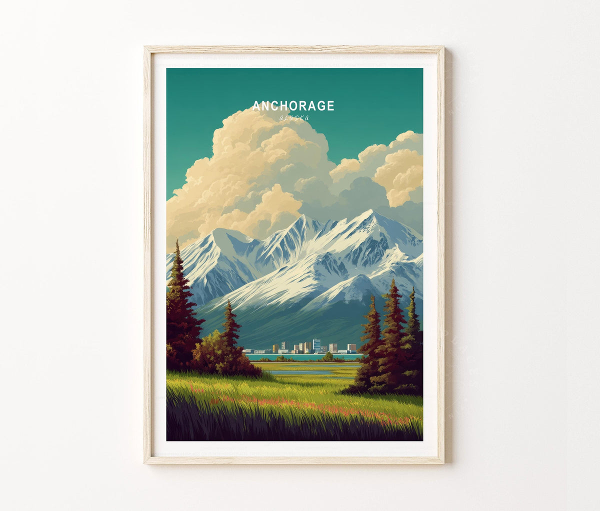 Anchorage Travel Poster – Alaska Wall Art Print