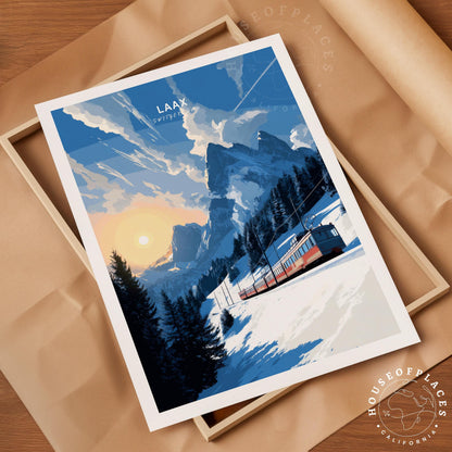 Switzerland Winter Peaks travel poster – view 4