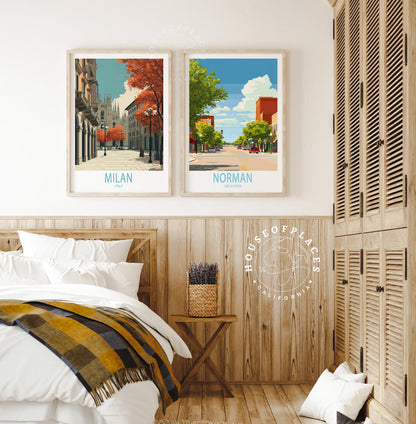 Northern Italy Urban Scene travel poster – view 9