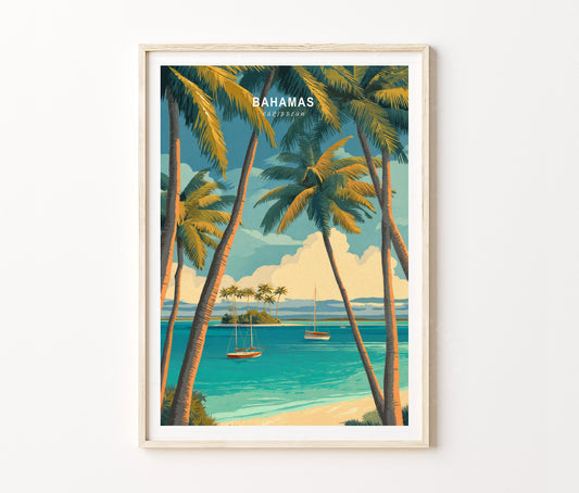 Bahamas Travel Poster – Coastal Islands Wall Art Print