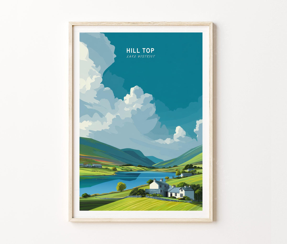 Hill Top Travel Poster – Lake District Wall Art Print