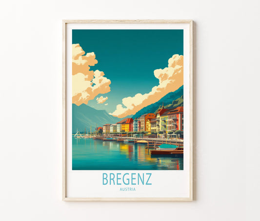 Bregenz Travel Poster – Lake Constance Wall Art Print