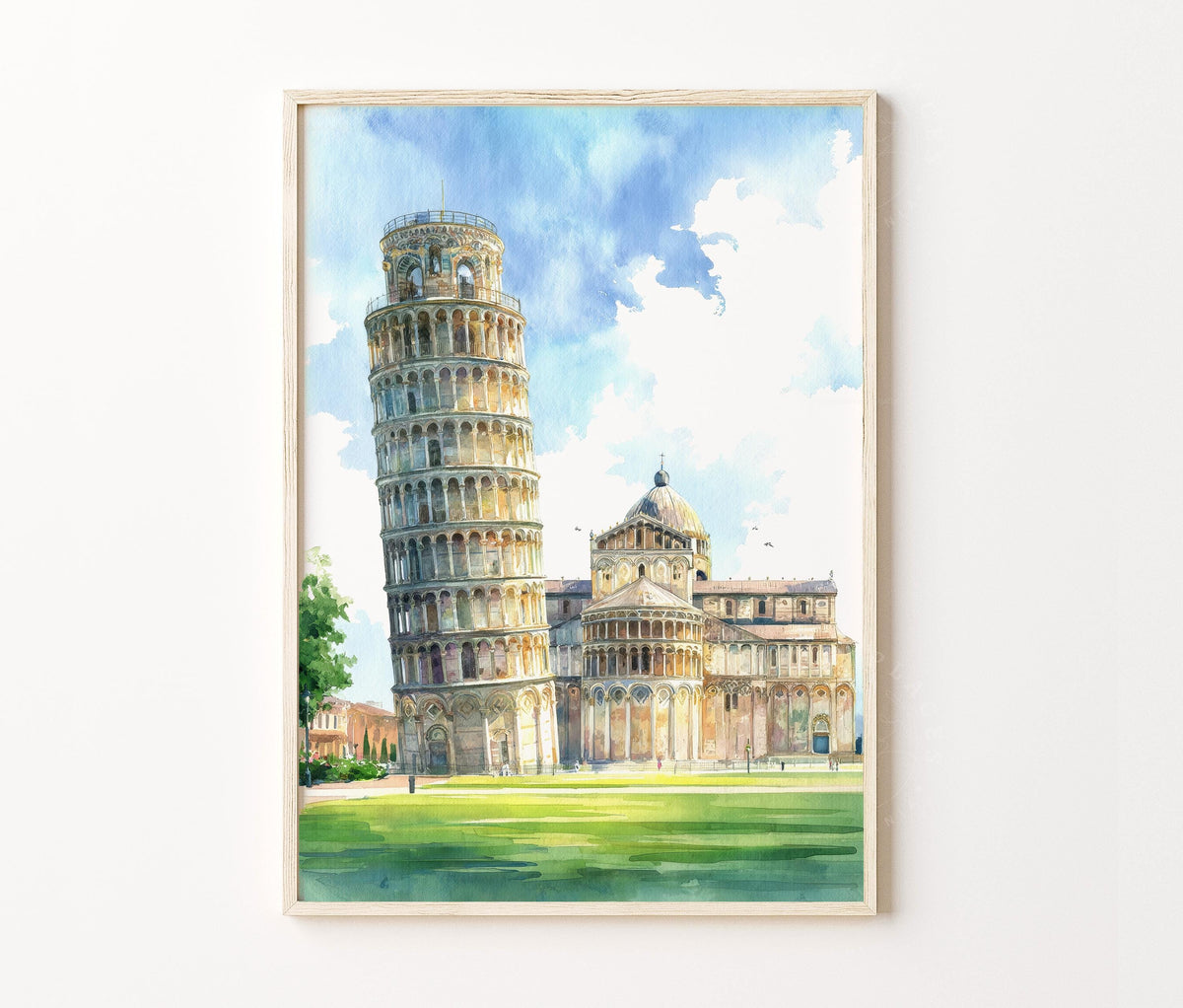 Pisa Travel Poster – Leaning Tower Wall Art Print