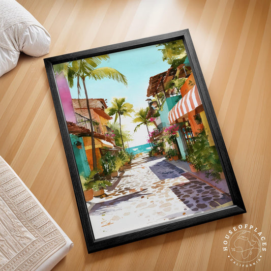 Sayulita Mexico Beach Street travel poster – view 2