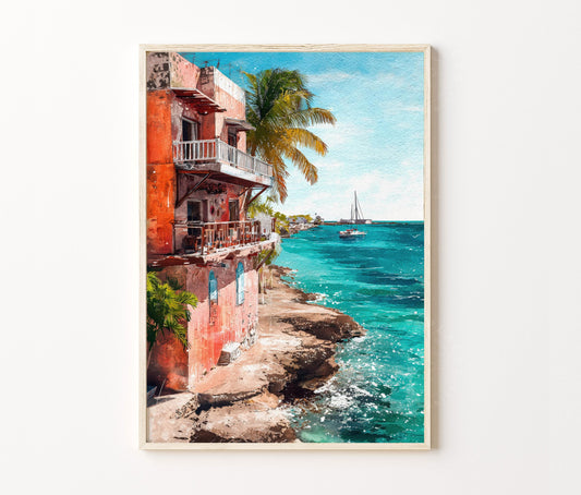 Isla Mujeres Travel Poster – Mexico Wall Art Print
