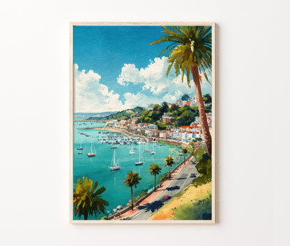 Torquay Travel Poster – English Riviera Coastal Wall Art Print