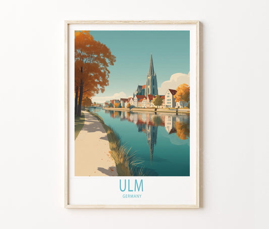 Ulm Travel Poster – Bavarian City Wall Art Print