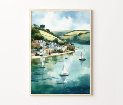 Salcombe Travel Poster – Estuary Wall Art Print