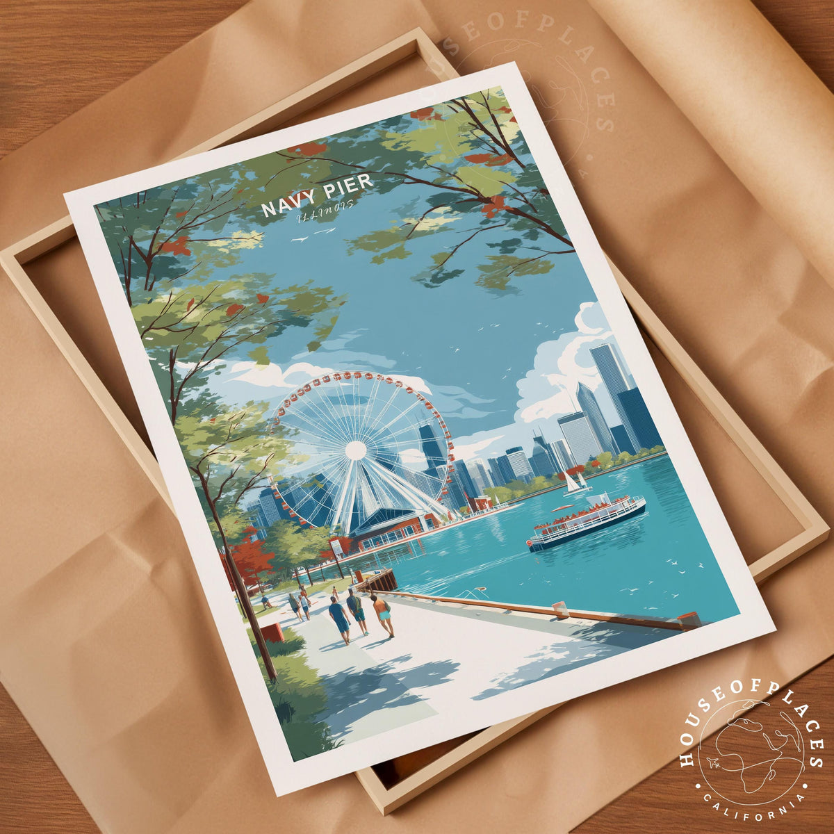 Navy Pier Chicago travel poster – view 4