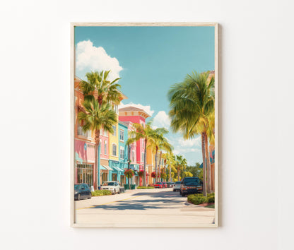 Port St Lucie Travel Poster – Palm Street Coastal Wall Art Print