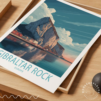 Gibraltar Rock Europe travel poster – view 7