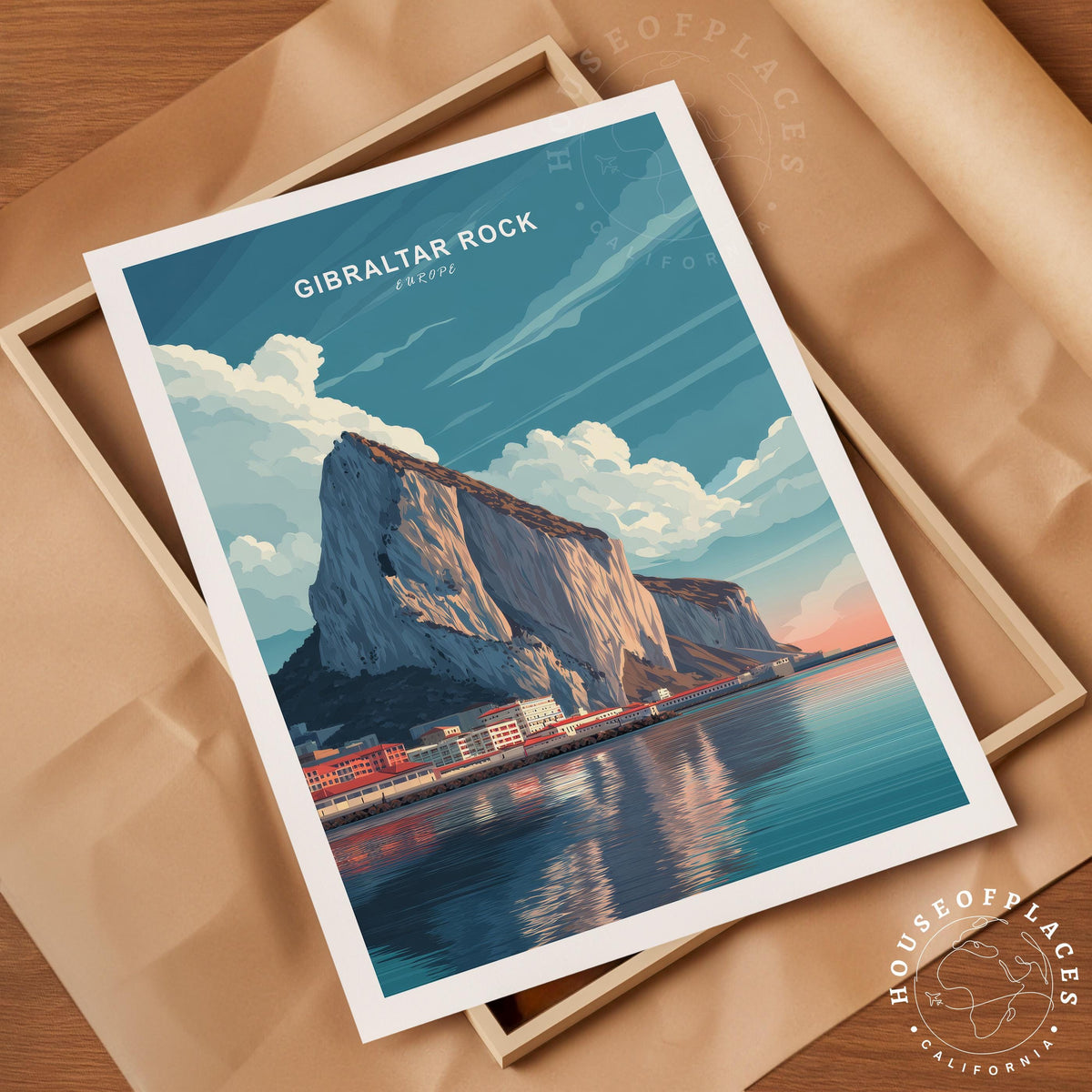 Gibraltar Rock Europe travel poster – view 4