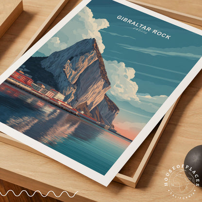 Gibraltar Rock Europe travel poster – view 7