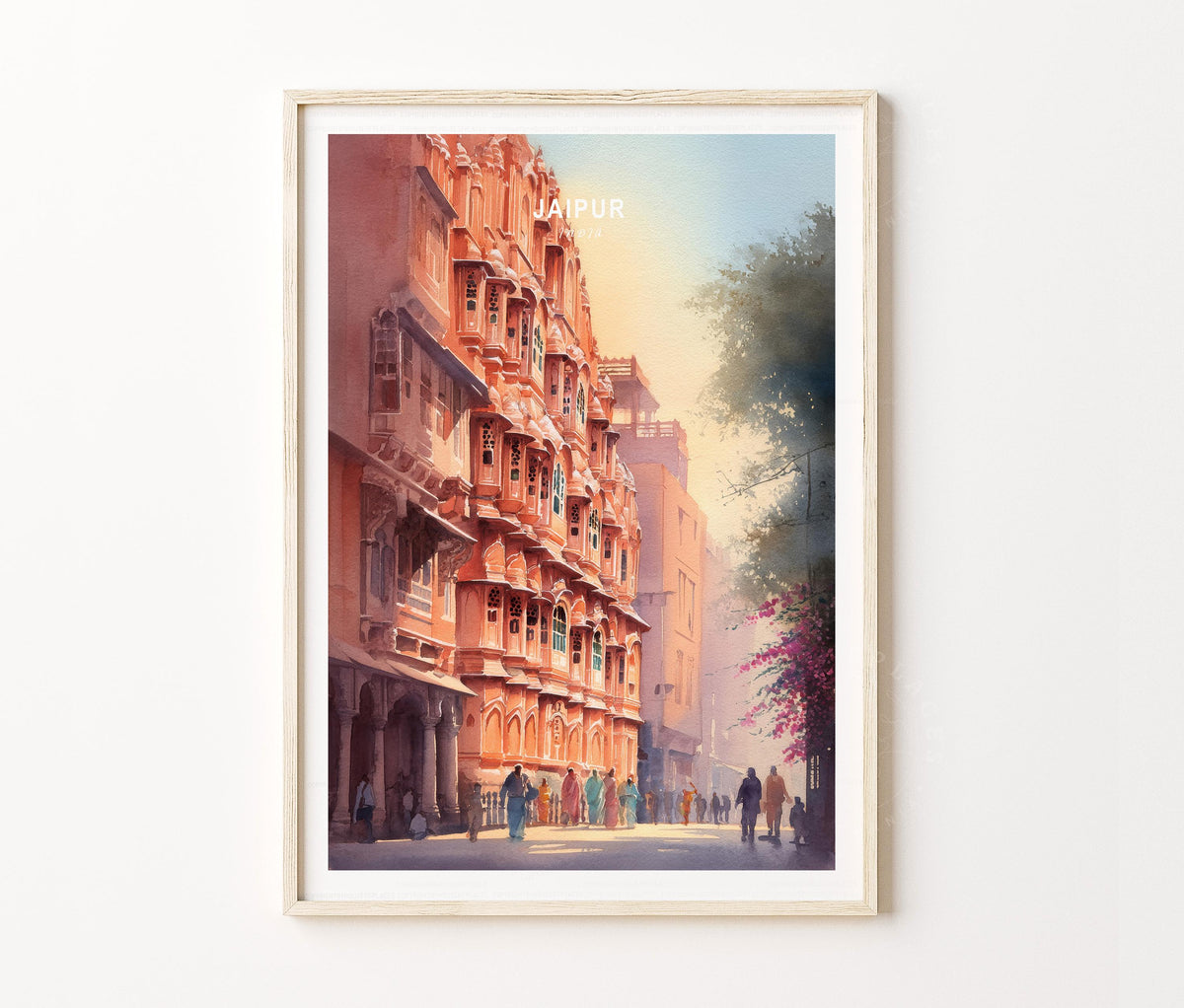 Jaipur Travel Poster – Pink City Street Wall Art Print