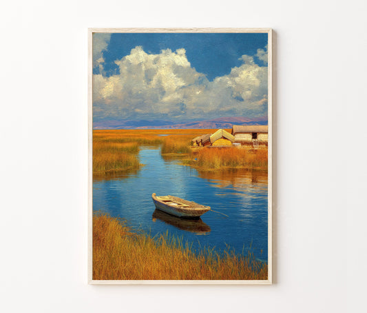 Lake Titicaca Travel Poster – Andean Wall Art Print