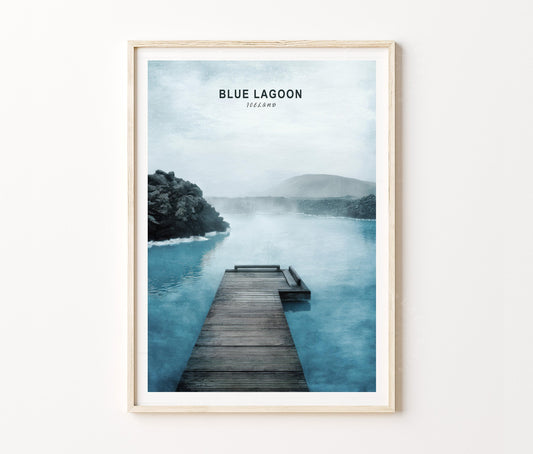 Blue Lagoon Travel Poster – Geothermal Spa Wall Art Print