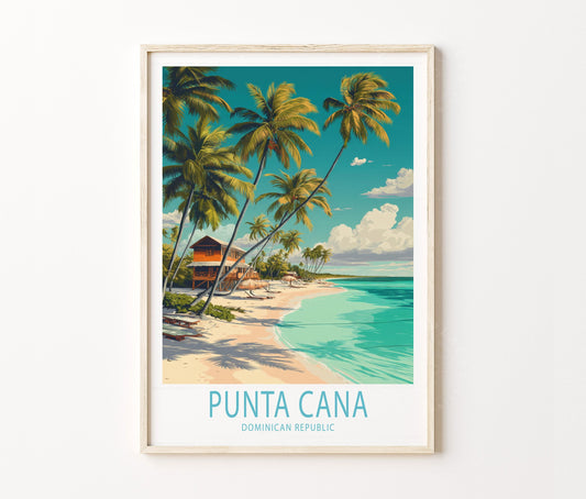 Punta Cana Travel Poster – Tropical Beach Wall Art Print
