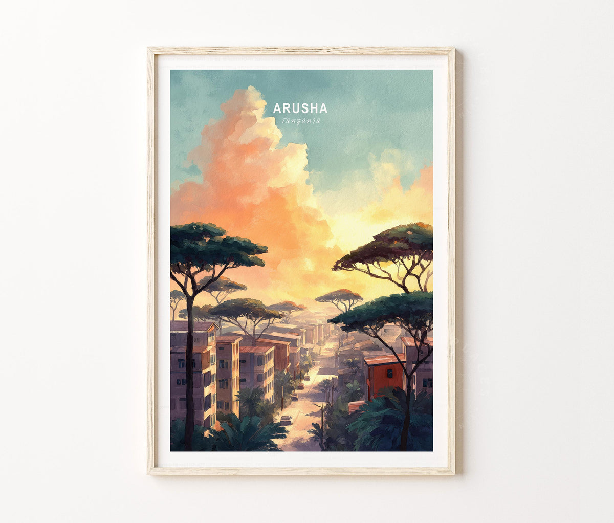 Arusha Travel Poster – African City Wall Art Print