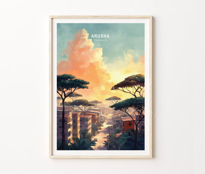 Arusha Travel Poster – African City Wall Art Print