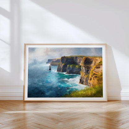 Cliffs of Moher Travel Poster – Irish Coast Wall Art Print