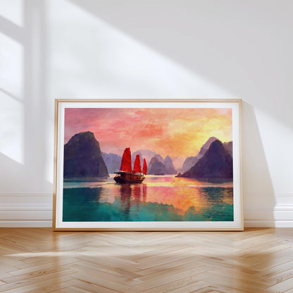 Ha Long Bay Travel Poster – Vietnam Wall Art Print