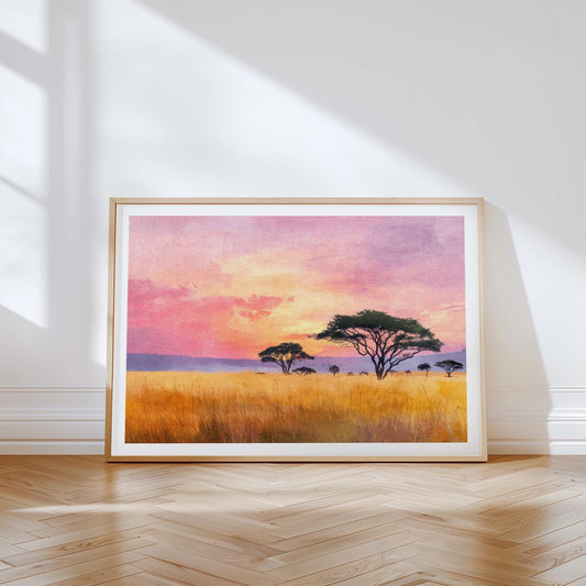 Masai Mara Travel Poster – African Safari Wall Art Print