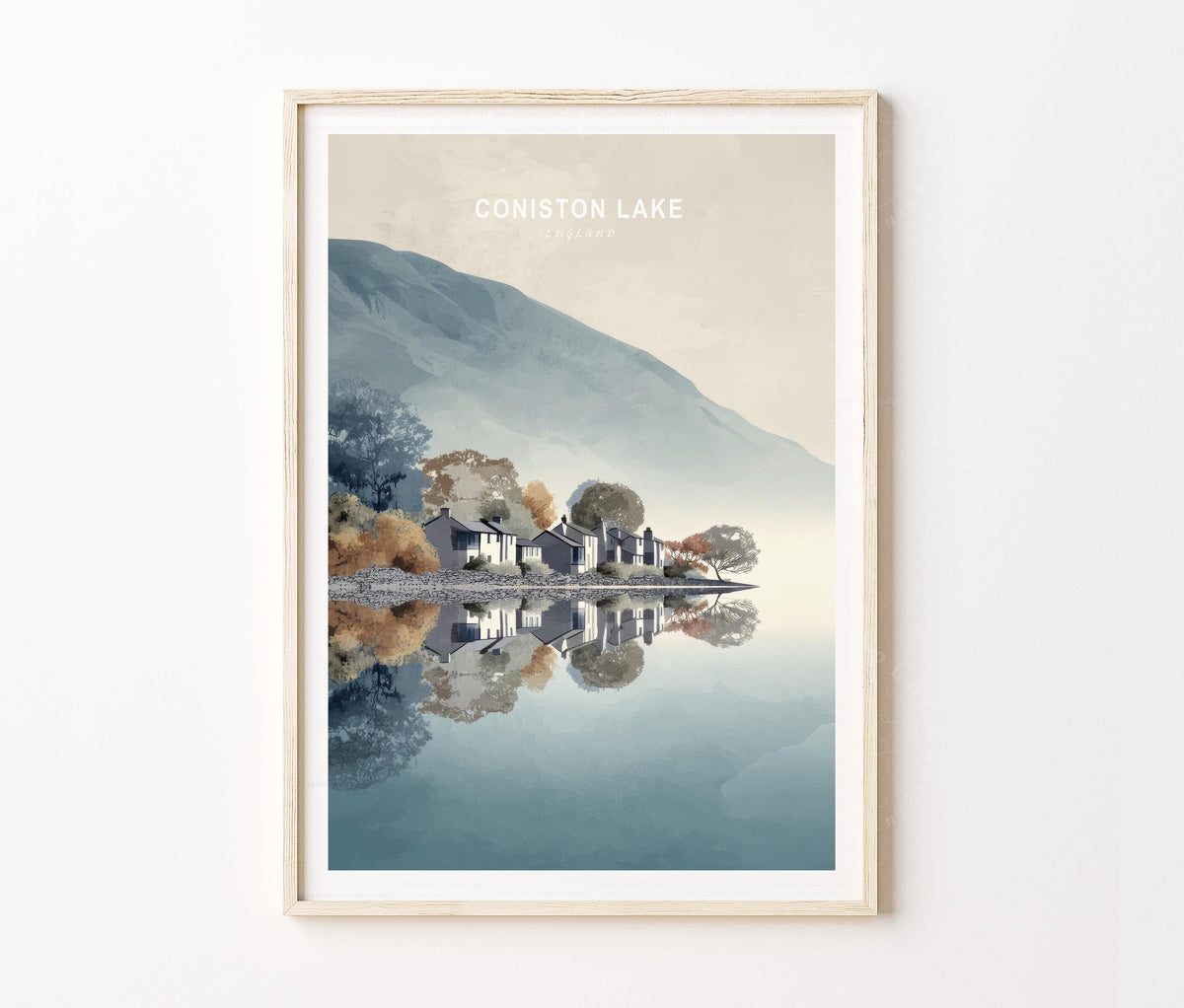 Coniston Lake Travel Poster – District Wall Art Print