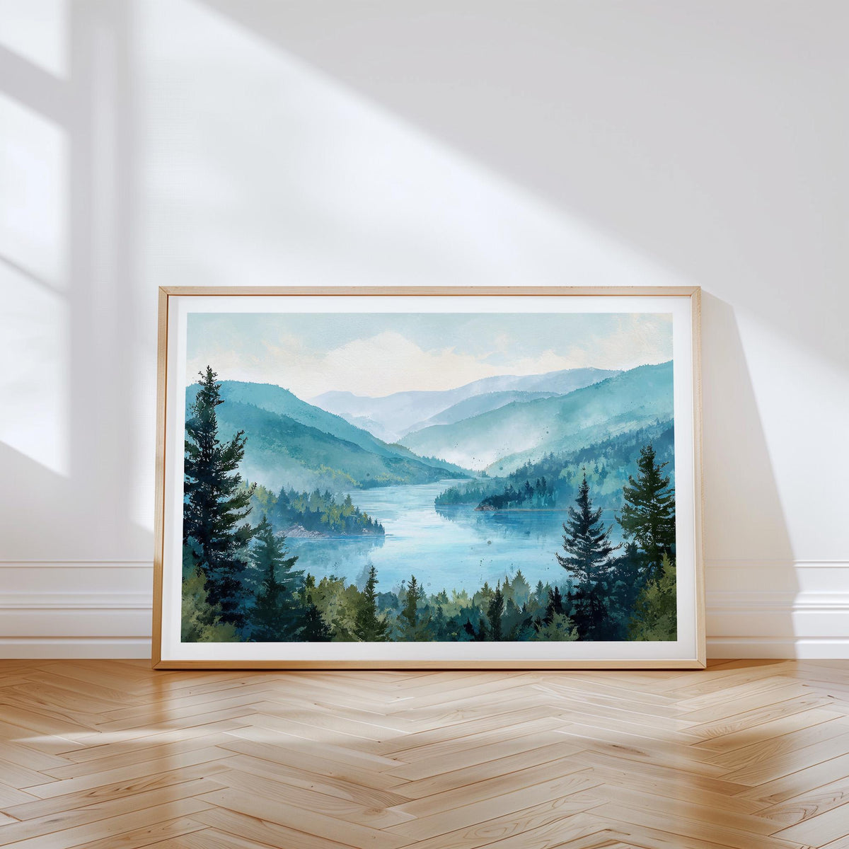 Lake George Travel Poster – Adirondack Mountain Wall Art Print