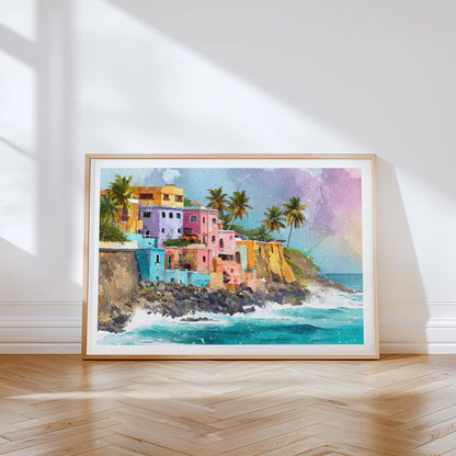 Puerto Rico Travel Poster – Coastal Beach Wall Art Print