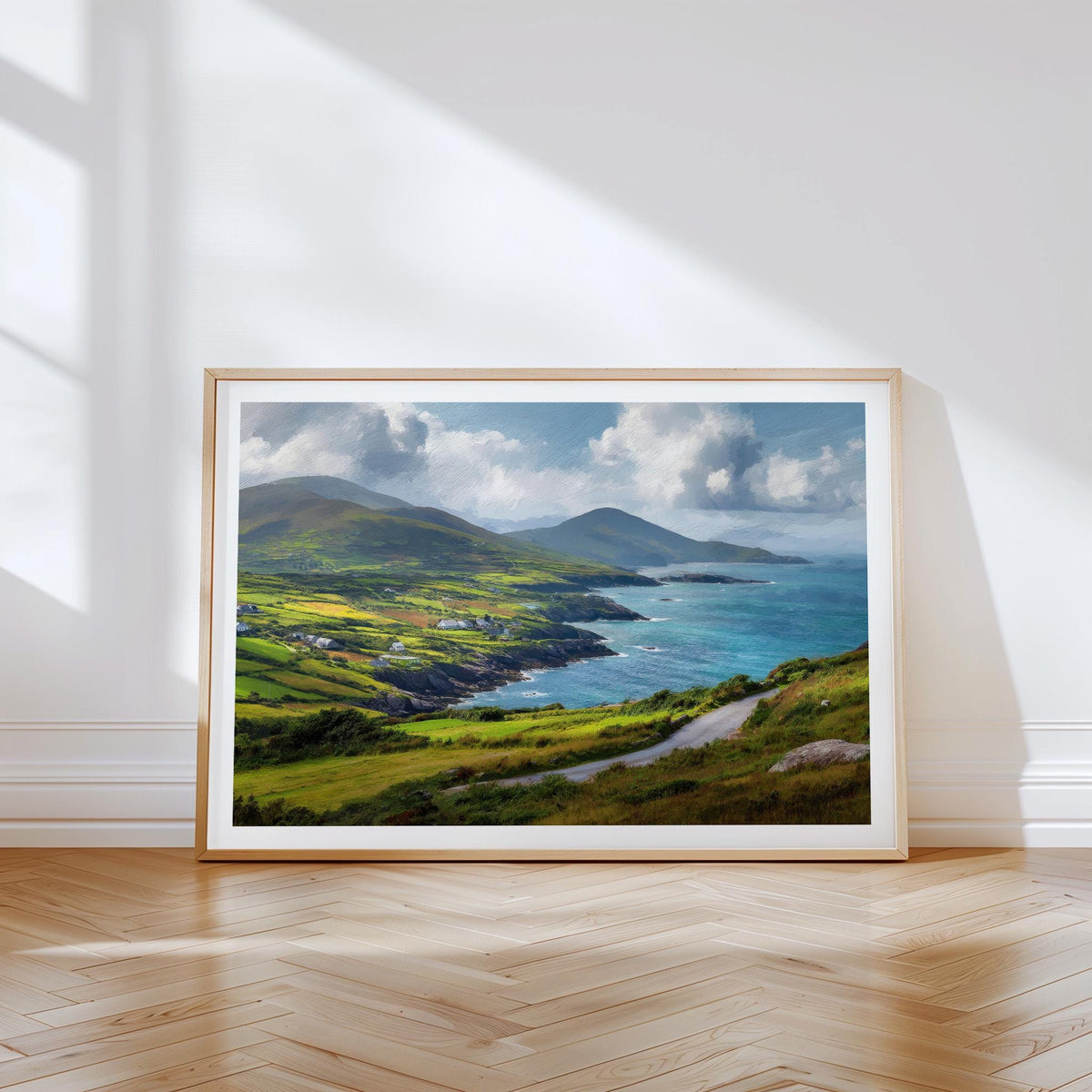 Ring of Kerry Travel Poster – Coastal Landscape Wall Art Print