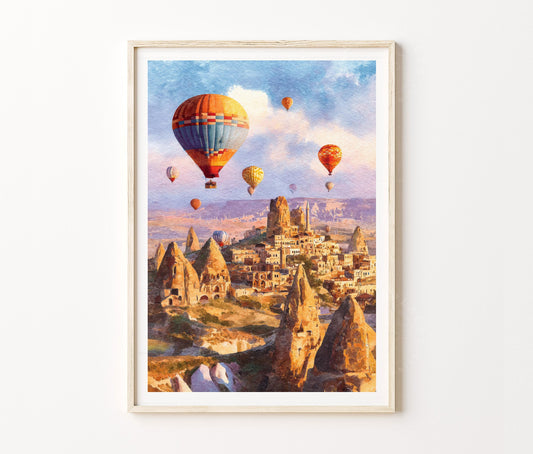 Cappadocia Travel Poster – Turkey Wall Art Print