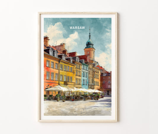 Warsaw Travel Poster – Poland Wall Art Print
