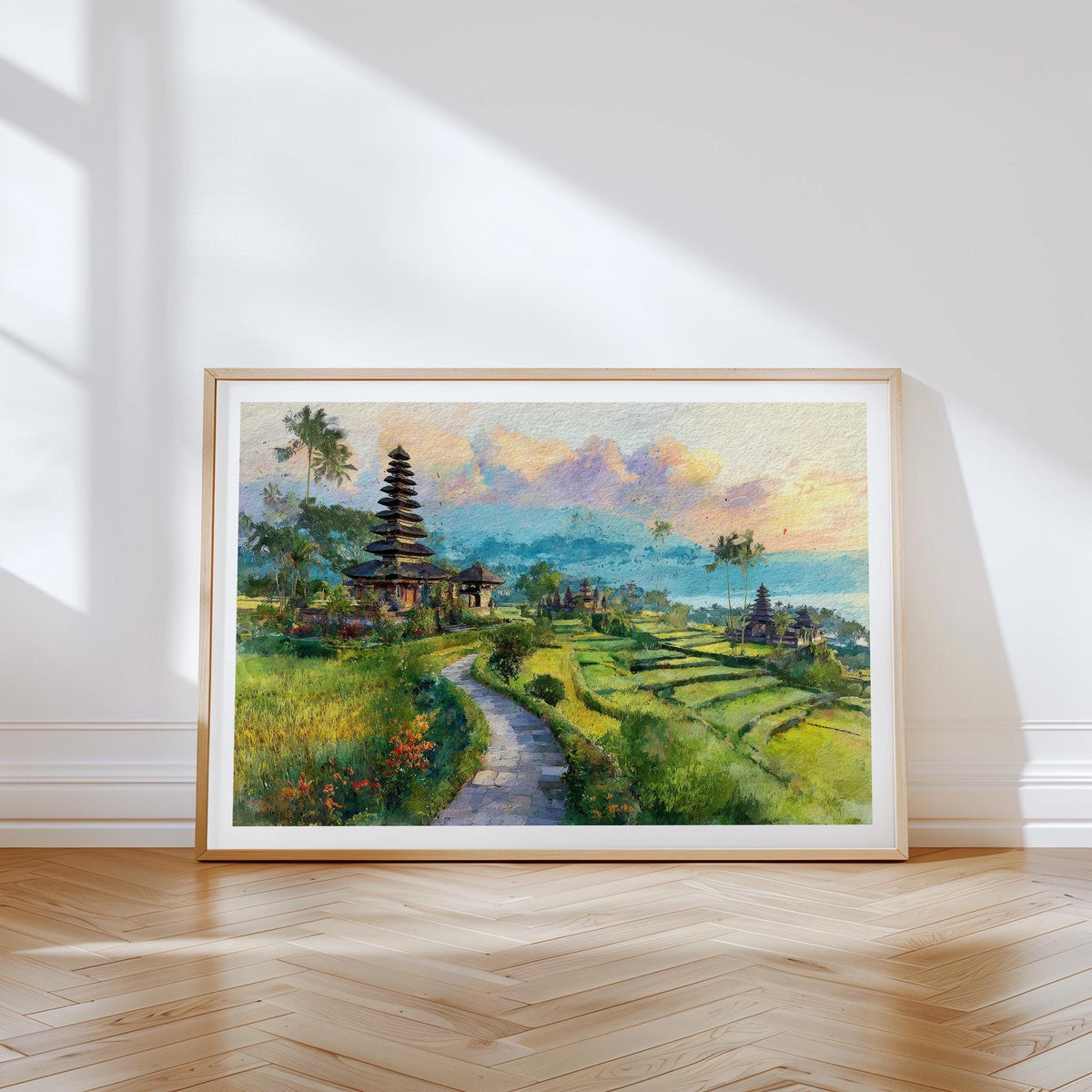 Bali Travel Poster – Indonesian Landscape Wall Art Print