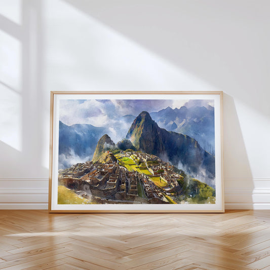 Machu Picchu Travel Poster – Peru Wall Art Print