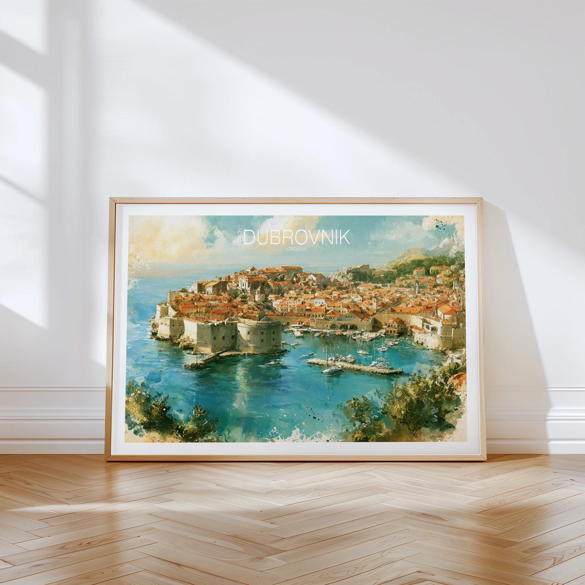Dubrovnik Travel Poster – Harbor Wall Art Print