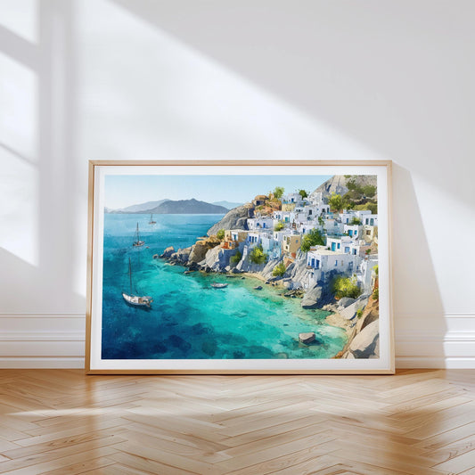 Milos Travel Poster – Aegean Sea Wall Art Print