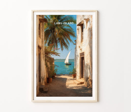 Lamu Island Travel Poster – Kenya Wall Art Print