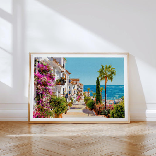 Costa del Sol Travel Poster – Mediterranean Coastal Wall Art Print