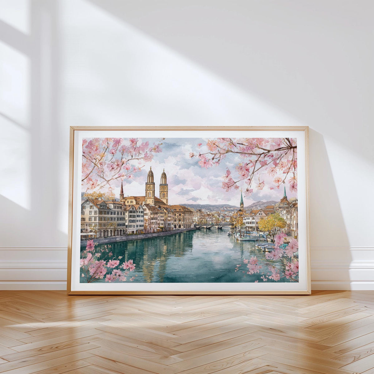 Zurich Travel Poster – Swiss City Wall Art Print