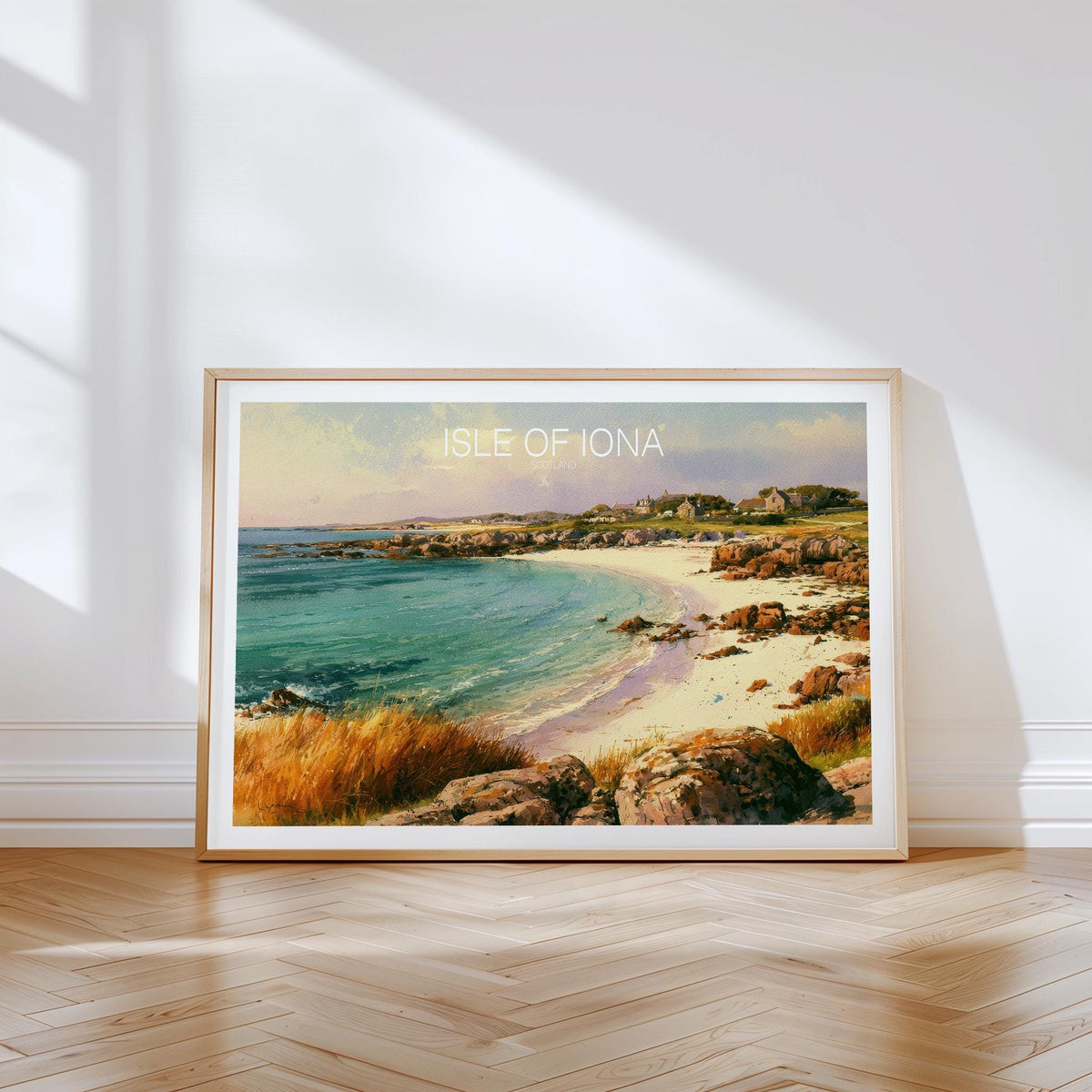Isle of Iona Travel Poster – Scottish Island Wall Art Print