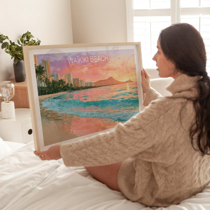 Waikiki Beach travel poster – view 3