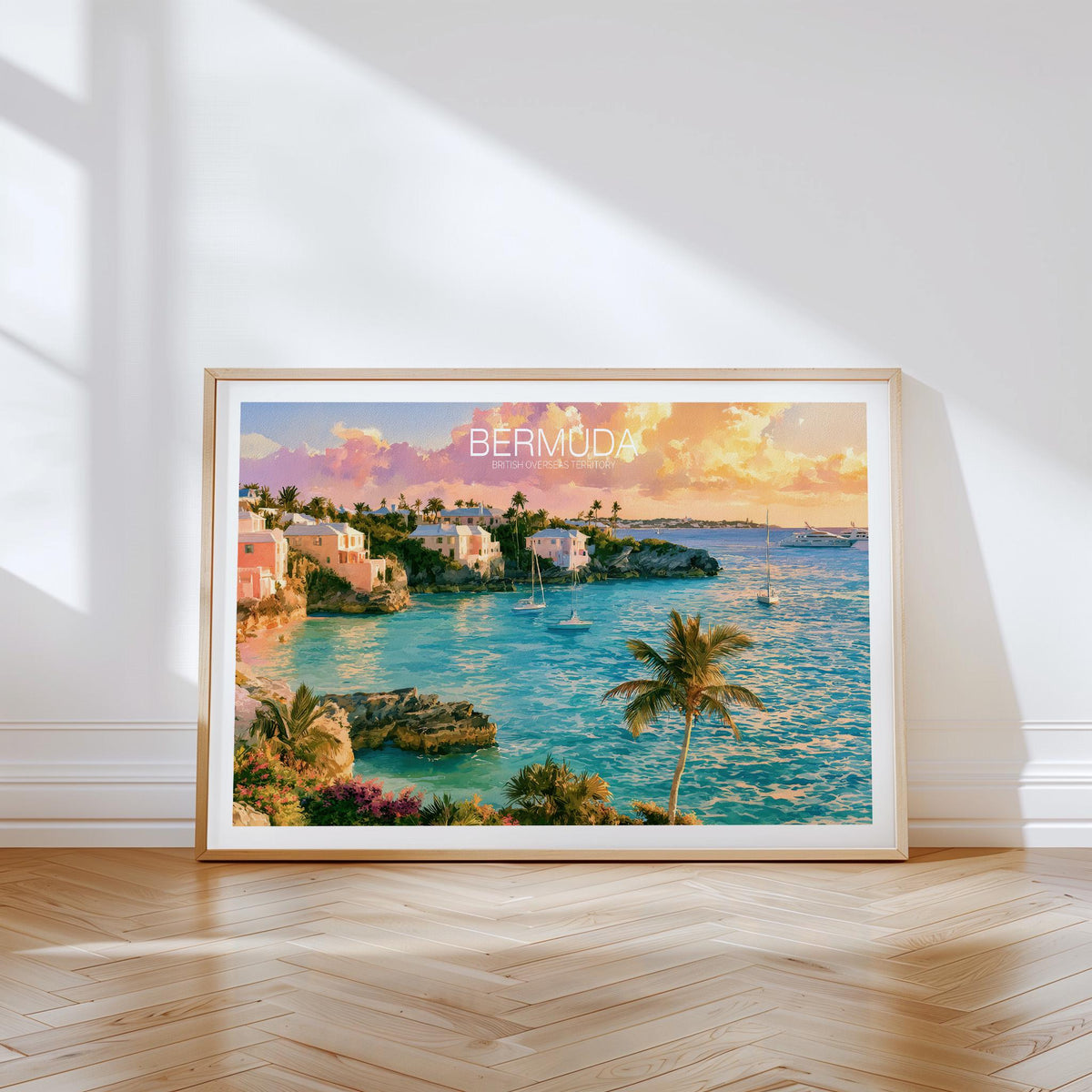 Bermuda Travel Poster – Tropical Island Coastal Wall Art Print