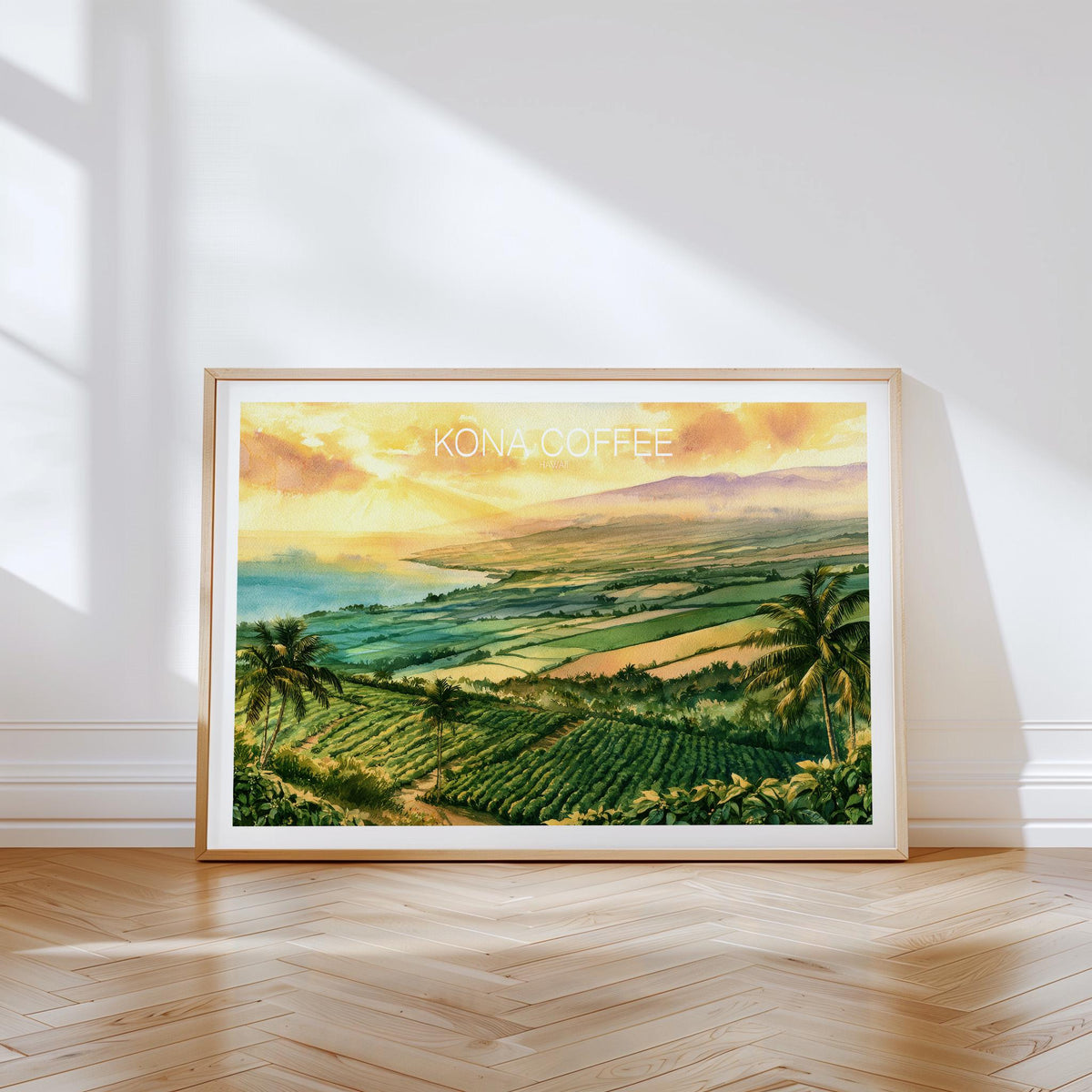 Kona Coffee Travel Poster – Big Island Wall Art Print