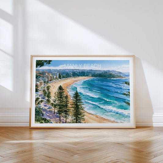 Manly Beach Travel Poster – Sydney Wall Art Print