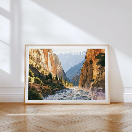 Samaria Gorge Travel Poster – Crete Wall Art Print