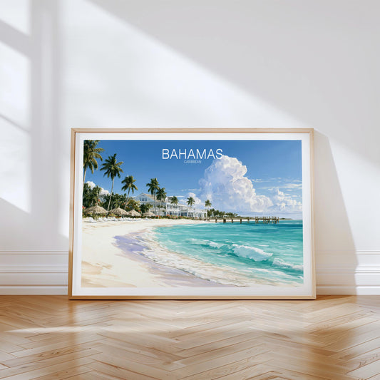 Bahamas Caribbean Travel Poster – Bahamas Wall Art Print