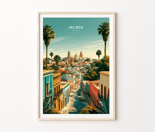 Jalisco Travel Poster – Mexican City Wall Art Print