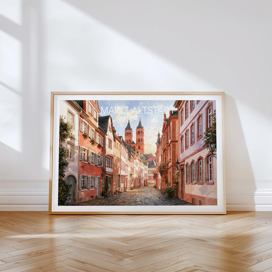 Mainz Altstadt Travel Poster – Old Town Wall Art Print