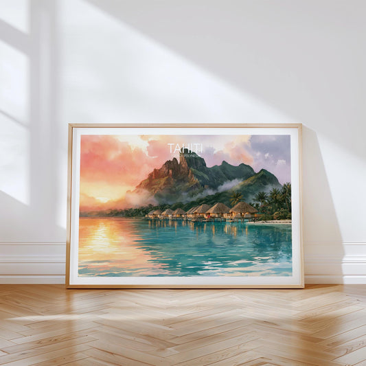 Tahiti Travel Poster – French Polynesia Wall Art Print